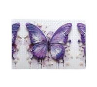Jigsaw Puzzles1000 Piece Hytter Purple Oil Painting Butterfly Pattern Educational Intellectual Wooden Puzzles, Fun Puzzles, Stress Relieving Game