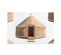 Jigsaw Puzzles1000 Piece Hytter Retro Vintage Yurt Pattern Educational Intellectual Wooden Puzzles, Fun Puzzles, Stress Relieving Game