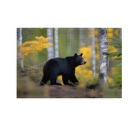 Jigsaw Puzzles1000 Piece Hytter Rge and Small Black Bears Pattern Educational Intellectual Wooden Puzzles, Fun Puzzles, Stress Relieving Game