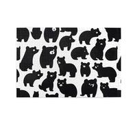 Jigsaw Puzzles1000 Piece Hytter Rge and Small Black Bears Pattern Educational Intellectual Wooden Puzzles, Fun Puzzles, Stress Relieving Game