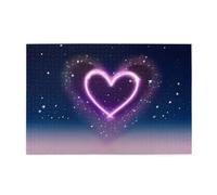 Jigsaw Puzzles1000 Piece Hytter Shooting Star Heart Pattern Educational Intellectual Wooden Puzzles, Fun Puzzles, Stress Relieving Game