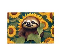 Jigsaw Puzzles1000 Piece Hytter Sloth Sunflower Pattern Educational Intellectual Wooden Puzzles, Fun Puzzles, Stress Relieving Game