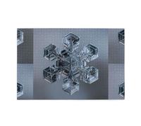 Jigsaw Puzzles1000 Piece Hytter Snowflakes in Space Pattern Educational Intellectual Wooden Puzzles, Fun Puzzles, Stress Relieving Game