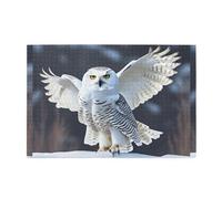 Jigsaw Puzzles1000 Piece Hytter Snowy Owl Spreads Its Wings Pattern Educational Intellectual Wooden Puzzles, Fun Puzzles, Stress Relieving Game