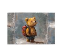 Jigsaw Puzzles1000 Piece Hytter The Little Bear Traveling Around The World Pattern Educational Intellectual Wooden Puzzles, Fun Puzzles, Stress Relieving Game