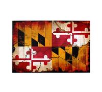 Jigsaw Puzzles1000 Piece Hytter Vintage Wooden Maryland Flag Pattern Educational Intellectual Wooden Puzzles, Fun Puzzles, Stress Relieving Game