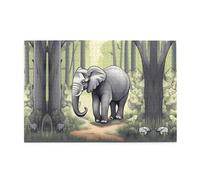 Jigsaw Puzzles1000 Piece Hytter Walking Elephant Pattern Educational Intellectual Wooden Puzzles, Fun Puzzles, Stress Relieving Game