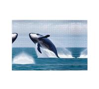 Jigsaw Puzzles1000 Piece Hytter Whales at Sea Pattern Educational Intellectual Wooden Puzzles, Fun Puzzles, Stress Relieving Game