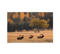 Jigsaw Puzzles1000 Piece Hytter Wildlife Hunting Deer Bear Elk Pattern Educational Intellectual Wooden Puzzles, Fun Puzzles, Stress Relieving Game