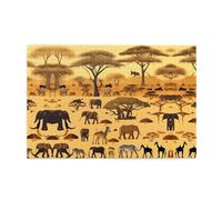 Jigsaw Puzzles1000 Piece Jkiegoq African Grassland Animals Printed Educational Intellectual Wooden Puzzles, Fun Puzzles, Stress Relieving Game