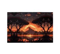 Jigsaw Puzzles1000 Piece Jkiegoq Animals of The African Savannah Printed Educational Intellectual Wooden Puzzles, Fun Puzzles, Stress Relieving Game