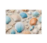 Jigsaw Puzzles1000 Piece Jkiegoq Beach Theme Seashells Printed Educational Intellectual Wooden Puzzles, Fun Puzzles, Stress Relieving Game