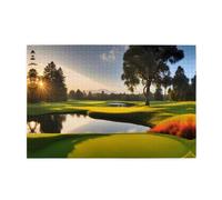 Jigsaw Puzzles1000 Piece Jkiegoq Beautiful Golf Course Printed Educational Intellectual Wooden Puzzles, Fun Puzzles, Stress Relieving Game