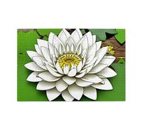 Jigsaw Puzzles1000 Piece Jkiegoq Bohemian White Lotus Printed Educational Intellectual Wooden Puzzles, Fun Puzzles, Stress Relieving Game