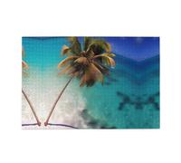 Jigsaw Puzzles1000 Piece Jkiegoq Caribbean Islands Printed Educational Intellectual Wooden Puzzles, Fun Puzzles, Stress Relieving Game