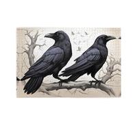 Jigsaw Puzzles1000 Piece Jkiegoq Cartoon Black Ravens Printed Educational Intellectual Wooden Puzzles, Fun Puzzles, Stress Relieving Game