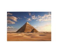 Jigsaw Puzzles1000 Piece Jkiegoq Egyptian Pyramid in Desert Printed Educational Intellectual Wooden Puzzles, Fun Puzzles, Stress Relieving Game
