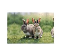 Jigsaw Puzzles1000 Piece Jkiegoq Funny Rabbits Printed Educational Intellectual Wooden Puzzles, Fun Puzzles, Stress Relieving Game