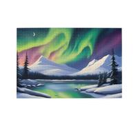 Jigsaw Puzzles1000 Piece Jkiegoq Gorgeous Northern Lights Printed Educational Intellectual Wooden Puzzles, Fun Puzzles, Stress Relieving Game