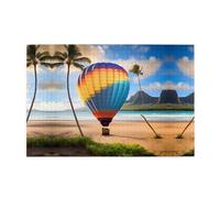 Jigsaw Puzzles1000 Piece Jkiegoq Hawaii Hot Air Balloon Printed Educational Intellectual Wooden Puzzles, Fun Puzzles, Stress Relieving Game