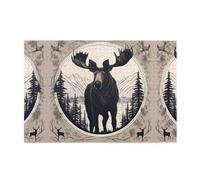 Jigsaw Puzzles1000 Piece Jkiegoq Moose Bear Deer Printed Educational Intellectual Wooden Puzzles, Fun Puzzles, Stress Relieving Game