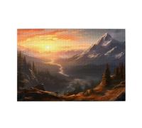 Jigsaw Puzzles1000 Piece Jkiegoq Mountain Sunrise Printed Educational Intellectual Wooden Puzzles, Fun Puzzles, Stress Relieving Game