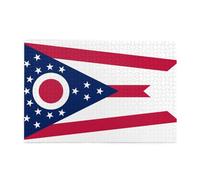 Jigsaw Puzzles1000 Piece Jkiegoq Ohio State Flag Printed Educational Intellectual Wooden Puzzles, Fun Puzzles, Stress Relieving Game