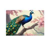 Jigsaw Puzzles1000 Piece Jkiegoq Oriental Peacock On Flower Tree Printed Educational Intellectual Wooden Puzzles, Fun Puzzles, Stress Relieving Game