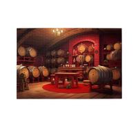 Jigsaw Puzzles1000 Piece Jkiegoq Red Wine Cellar Printed Educational Intellectual Wooden Puzzles, Fun Puzzles, Stress Relieving Game
