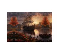 Jigsaw Puzzles1000 Piece Jkiegoq The Mayflower Printed Educational Intellectual Wooden Puzzles, Fun Puzzles, Stress Relieving Game