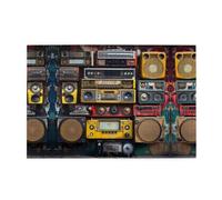 Jigsaw Puzzles1000 Piece Jkiegoq Vintage Wall of Radio Boombox Printed Educational Intellectual Wooden Puzzles, Fun Puzzles, Stress Relieving Game