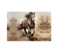 Jigsaw Puzzles1000 Piece Jkiegoq Western Horse Printed Educational Intellectual Wooden Puzzles, Fun Puzzles, Stress Relieving Game