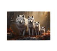 Jigsaw Puzzles1000 Piece Jkiegoq Wolves Family Printed Educational Intellectual Wooden Puzzles, Fun Puzzles, Stress Relieving Game