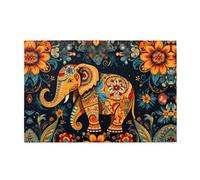 Jigsaw Puzzles1000 Piece Mjhkxlj Bohemian Elephant Pattern Picture Quality Wooden Puzzle for Adults and Kids, Fun Puzzles, Stress Relieving Puzzles