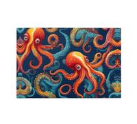 Jigsaw Puzzles1000 Piece Mjhkxlj Colorful Octopus Picture Quality Wooden Puzzle for Adults and Kids, Fun Puzzles, Stress Relieving Puzzles