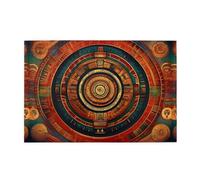 Jigsaw Puzzles1000 Piece Mjhkxlj Mayan Calendar End of The World Picture Quality Wooden Puzzle for Adults and Kids, Fun Puzzles, Stress Relieving Puzzles