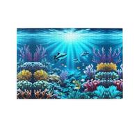 Jigsaw Puzzles1000 Piece Mjhkxlj Submarine Coral Rays Picture Quality Wooden Puzzle for Adults and Kids, Fun Puzzles, Stress Relieving Puzzles