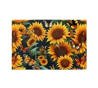 Jigsaw Puzzles1000 Piece Mjhkxlj Sunflower Floral Butterflies Art Picture Quality Wooden Puzzle for Adults and Kids, Fun Puzzles, Stress Relieving Puzzles
