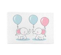 Jigsaw Puzzles1000 Piece Whjdpp Baby Elephant and Balloon Pattern Educational Intellectual Wooden Puzzles, Fun Puzzles, Stress Relieving Puzzles
