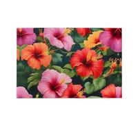Jigsaw Puzzles1000 Piece Whjdpp Beautiful Hibiscus Flowers Picture Educational Intellectual Wooden Puzzles, Fun Puzzles, Stress Relieving Game