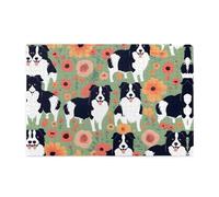 Jigsaw Puzzles1000 Piece Whjdpp Border Collie Florals Picture Educational Intellectual Wooden Puzzles, Fun Puzzles, Stress Relieving Game
