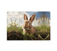 Jigsaw Puzzles1000 Piece Whjdpp Bunny On Green Grass Pattern Educational Intellectual Wooden Puzzles, Fun Puzzles, Stress Relieving Puzzles