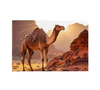 Jigsaw Puzzles1000 Piece Whjdpp Camel in The Desert Pattern Educational Intellectual Wooden Puzzles, Fun Puzzles, Stress Relieving Puzzles