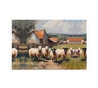 Jigsaw Puzzles1000 Piece Whjdpp Cute Farm Animals Pattern Educational Intellectual Wooden Puzzles, Fun Puzzles, Stress Relieving Puzzles