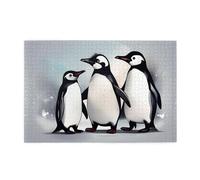 Jigsaw Puzzles1000 Piece Whjdpp Cute Penguins Sketch Picture Educational Intellectual Wooden Puzzles, Fun Puzzles, Stress Relieving Game