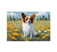 Jigsaw Puzzles1000 Piece Whjdpp Cute White Papillon Picture Educational Intellectual Wooden Puzzles, Fun Puzzles, Stress Relieving Game
