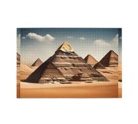 Jigsaw Puzzles1000 Piece Whjdpp Egyptian Pyramid in Desert Picture Educational Intellectual Wooden Puzzles, Fun Puzzles, Stress Relieving Game