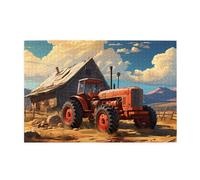Jigsaw Puzzles1000 Piece Whjdpp Farm Red Tractor Pattern Educational Intellectual Wooden Puzzles, Fun Puzzles, Stress Relieving Puzzles