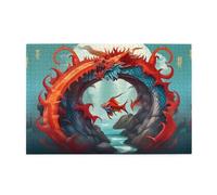 Jigsaw Puzzles1000 Piece Whjdpp Fish Leap Dragon Gate Picture Educational Intellectual Wooden Puzzles, Fun Puzzles, Stress Relieving Game