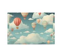 Jigsaw Puzzles1000 Piece Whjdpp Flying Hot Air Balloon Pattern Educational Intellectual Wooden Puzzles, Fun Puzzles, Stress Relieving Puzzles